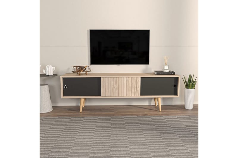 TV-taso Ticoman Tammi / Musta - Tammi / Musta - Huonekalut - TV- & Mediakalusteet - Tv taso & Mediataso