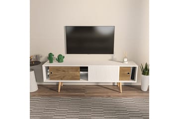 TV-taso Ticoman Valkoinen / Pähkinäpuu - Valkoinen / Pähkinäpuu - Huonekalut - TV- & Mediakalusteet - Tv taso & Mediataso
