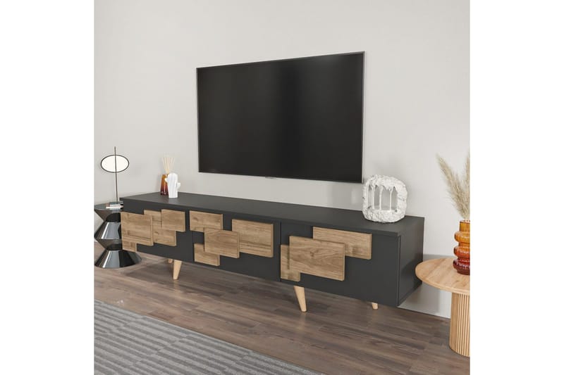 TV-taso Ticomannd Antrasiitti / Pähkinäpuu - Antrasiitti / Pähkinäpuu - Huonekalut - TV- & Mediakalusteet - Tv taso & Mediataso