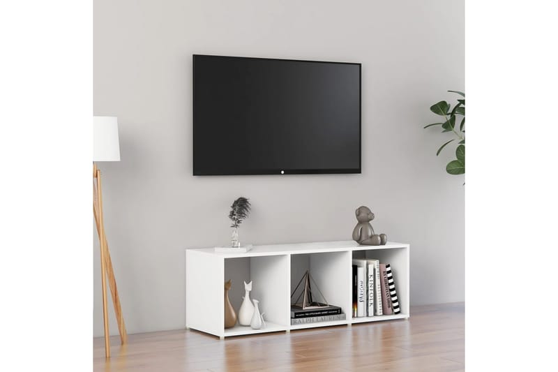 TV-taso valkoinen 107x35x37 cm lastulevy - Valkoinen - Huonekalut - TV- & Mediakalusteet - Tv taso & Mediataso
