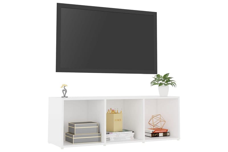 TV-taso valkoinen 107x35x37 cm lastulevy - Valkoinen - Huonekalut - TV- & Mediakalusteet - Tv taso & Mediataso