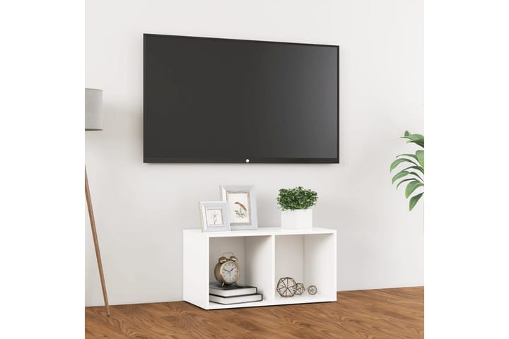 TV-taso valkoinen 72x35x36,5 cm lastulevy - Valkoinen - Tv taso & Mediataso