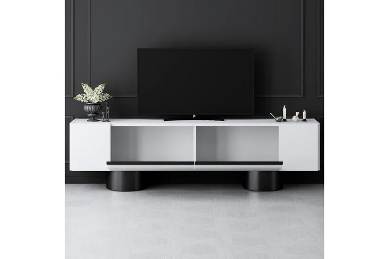 TV-taso Valkoinen / Musta - Valkoinen / Musta - Huonekalut - TV- & Mediakalusteet - Tv taso & Mediataso