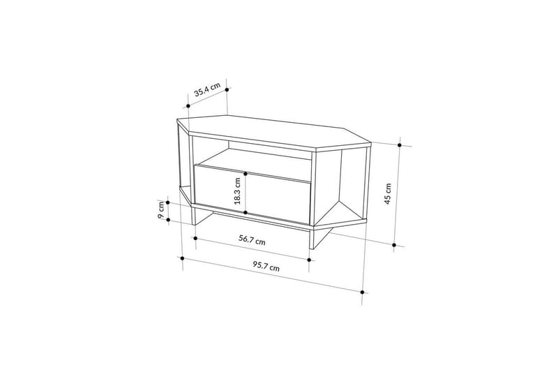TV-taso Viva Valkoinen - Valkoinen - Huonekalut - TV- & Mediakalusteet - Tv taso & Mediataso