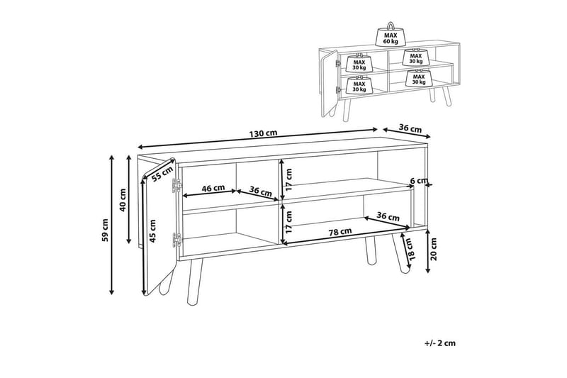 TV-taso Westfield - Huonekalut - TV- & Mediakalusteet - Tv taso & Mediataso
