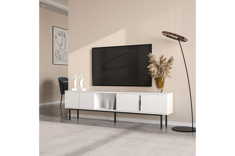 TV-taso Zeiran Valkoinen - Valkoinen - Huonekalut - TV- & Mediakalusteet - Tv taso & Mediataso