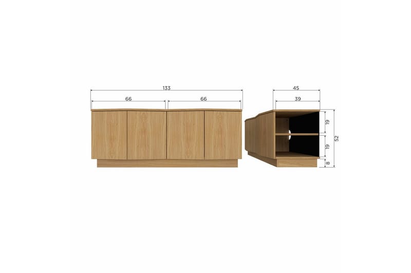 TV-taso Zuma - 133 cm - Huonekalut - TV- & Mediakalusteet - TV-kaappi