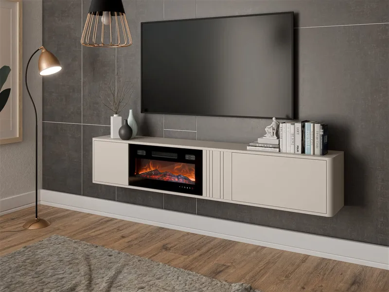 TV-taso PHILIPPE 190 -TV-taso takalla beige - Huonekalut - TV- & Mediakalusteet - Tv taso & Mediataso