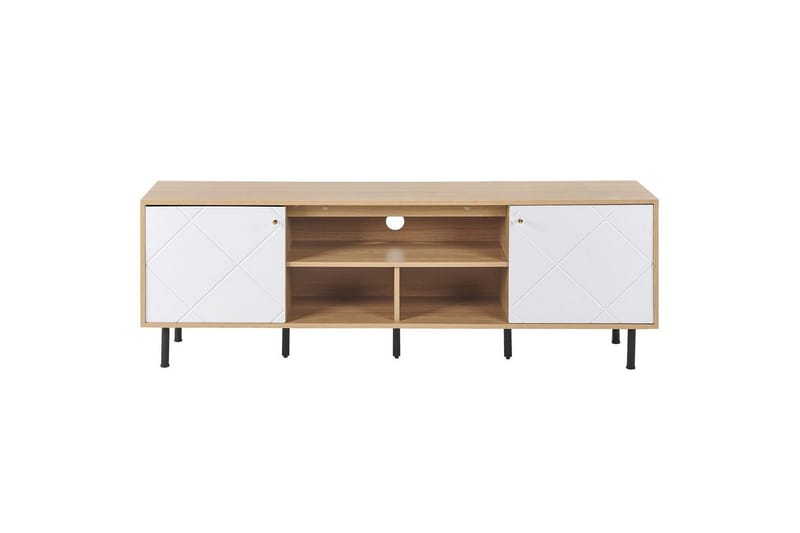 TV-taso Palmer Vaalea puu, valkoinen - Vaalea puu, valkoinen - Huonekalut - TV- & Mediakalusteet - Tv taso & Mediataso