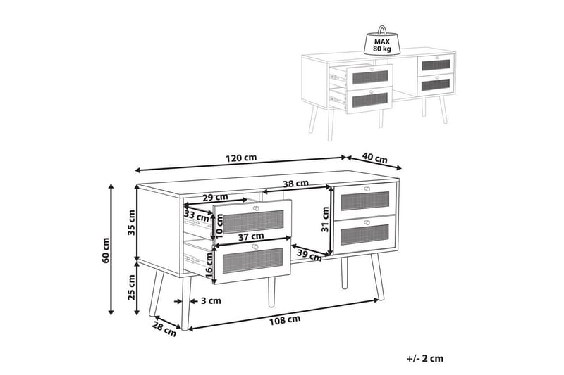 TV-taso Perote - Huonekalut - TV- & Mediakalusteet - Tv taso & Mediataso