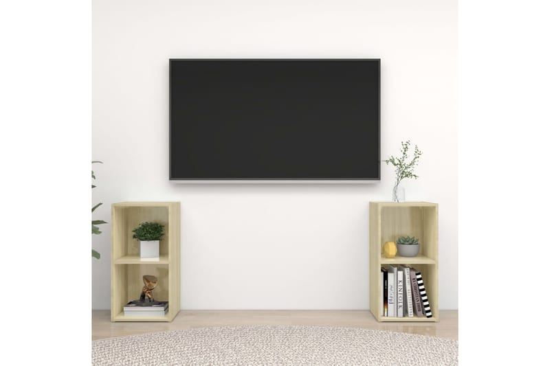 TV-tasot 2 kpl 72x35x36,5 cm Sonoma-tammi - Ruskea - Huonekalut - TV- & Mediakalusteet - TV-kaappi