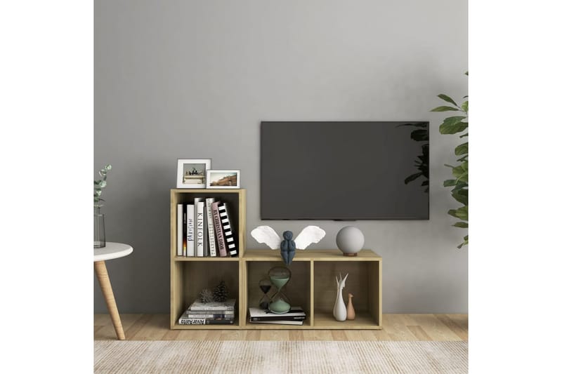 TV-tasot 2 kpl 72x35x36,5 cm Sonoma-tammi - Ruskea - Huonekalut - TV- & Mediakalusteet - TV-kaappi