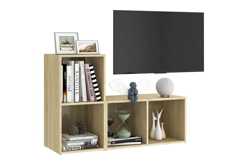 TV-tasot 2 kpl 72x35x36,5 cm Sonoma-tammi - Ruskea - Huonekalut - TV- & Mediakalusteet - TV-kaappi