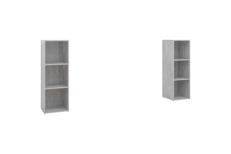 TV-tasot 2 kpl betoninharmaa 107x35x37 cm lastulevy - Harmaa - Huonekalut - TV- & Mediakalusteet - TV-kaappi