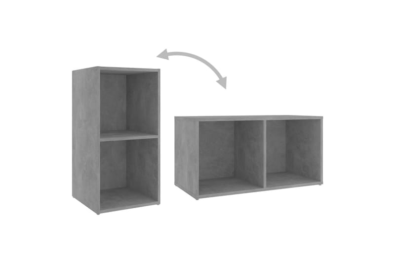 TV-tasot 2 kpl betoninharmaa 72x35x36,5 cm lastulevy - Harmaa - Huonekalut - TV- & Mediakalusteet - TV-kaappi