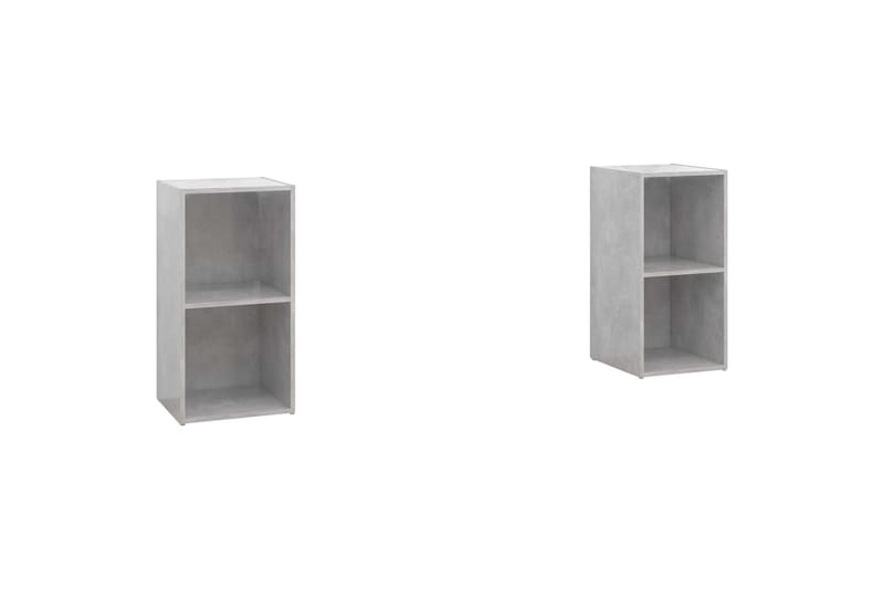 TV-tasot 2 kpl betoninharmaa 72x35x36,5 cm lastulevy - Harmaa - Huonekalut - TV- & Mediakalusteet - TV-kaappi