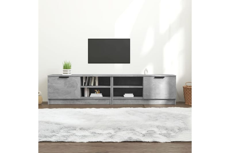 TV-tasot 2 kpl betoninharmaa 80x35x36,5 cm tekninen puu - Harmaa - Huonekalut - TV- & Mediakalusteet - Tv taso & Mediataso