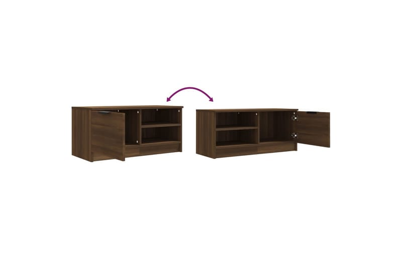TV-tasot 2 kpl ruskea tammi 80x35x36,5 cm tekninen puu - Ruskea - Huonekalut - TV- & Mediakalusteet - Tv taso & Mediataso