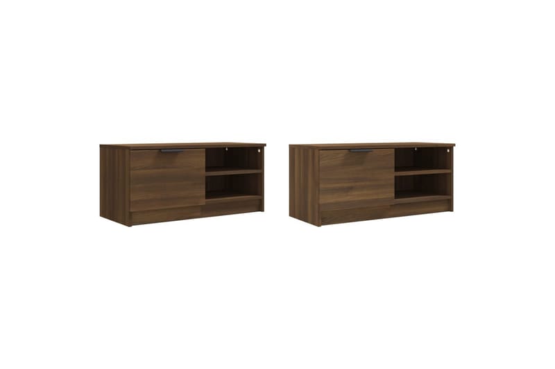 TV-tasot 2 kpl ruskea tammi 80x35x36,5 cm tekninen puu - Ruskea - Huonekalut - TV- & Mediakalusteet - Tv taso & Mediataso