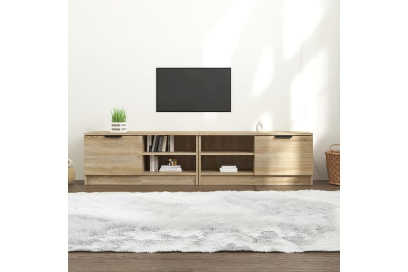 TV-tasot 2 kpl Sonoma-tammi 80x35x36,5 cm tekninen puu - Ruskea - Huonekalut - TV- & Mediakalusteet - Tv taso & Mediataso