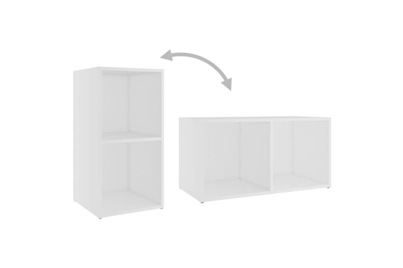 TV-tasot 2 kpl valkoinen 72x35x36,5 cm lastulevy - Valkoinen - Huonekalut - TV- & Mediakalusteet - TV-kaappi