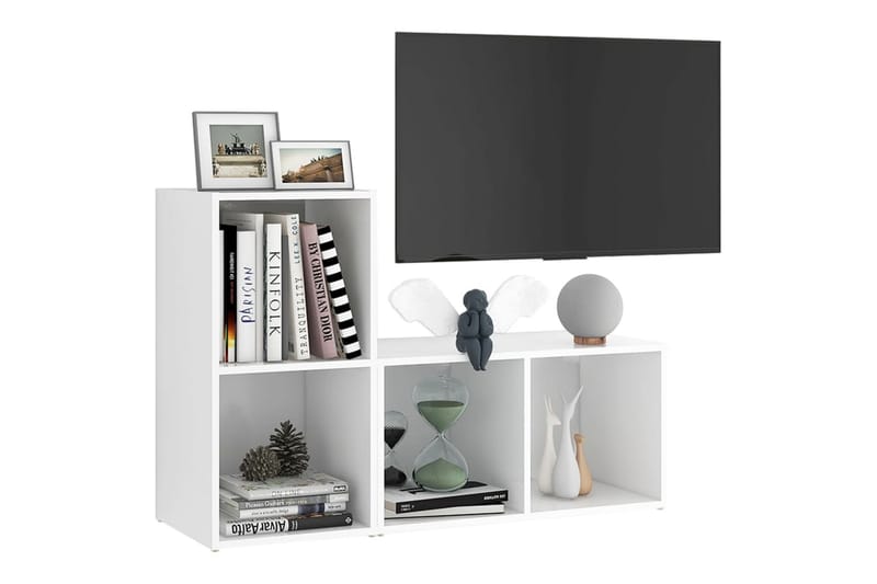 TV-tasot 2 kpl valkoinen 72x35x36,5 cm lastulevy - Valkoinen - Huonekalut - TV- & Mediakalusteet - TV-kaappi