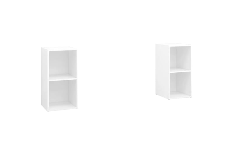 TV-tasot 2 kpl valkoinen 72x35x36,5 cm lastulevy - Valkoinen - Huonekalut - TV- & Mediakalusteet - TV-kaappi