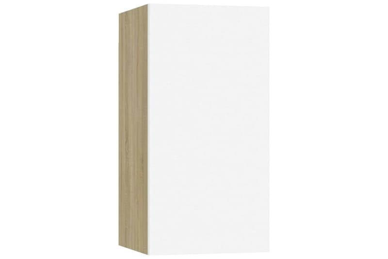 TV-tasot 2 kpl valkoinen ja Sonoma-tammi 30,5x30x60 cm - Huonekalut - TV- & Mediakalusteet - Tv taso & Mediataso