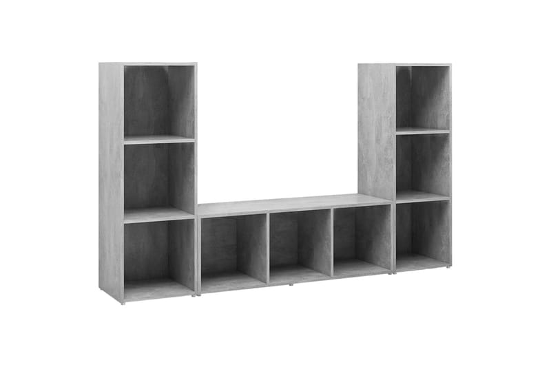 TV-tasot 3 kpl 107x35x37 cm - Betoninharmaa - Huonekalut - TV- & Mediakalusteet - TV-kaappi
