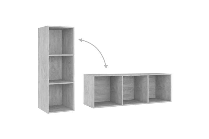 TV-tasot 3 kpl 107x35x37 cm - Betoninharmaa - Huonekalut - TV- & Mediakalusteet - TV-kaappi