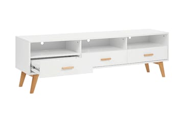 Alfambra pitkä lattialla seisova tv-taso 180 cm säilytystilalla tammea - Valkoinen - Huonekalut - TV- & Mediakalusteet - Tv taso & Mediataso
