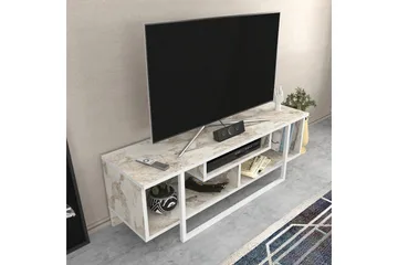 Andifli lattialla seisova tv-taso 120 cm säilytystilalla puuta - Marmorinbeige - Huonekalut - TV- & Mediakalusteet - Tv taso & Mediataso