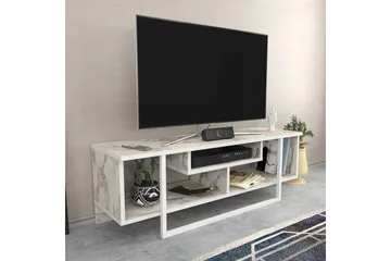 Andifli lattialla seisova tv-taso 120 cm säilytystilalla puuta - Marmorinbeige - Huonekalut - TV- & Mediakalusteet - Tv taso & Mediataso
