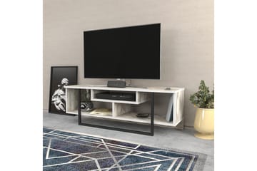 Andifli lattialla seisova tv-taso 120 cm säilytystilalla puuta metallirungolla - Valkoinen - Huonekalut - TV- & Mediakalusteet - Tv taso & Mediataso