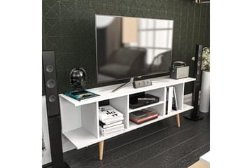 Andifli lattiaseisova tv-taso 160 cm säilytyksellä maalattu puu - Valkoinen - Huonekalut - TV- & Mediakalusteet - Tv taso & Mediataso