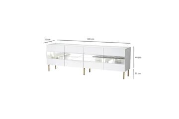 Arioch lattiaseisova tv-taso 180 cm säilytystilalla maalatusta puusta - Valkoinen - Huonekalut - TV- & Mediakalusteet - Tv taso & Mediataso