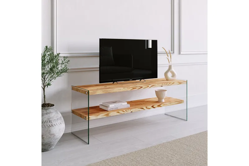 Assanisa tv-taso 120 cm puuta - Ruskea - Huonekalut - TV- & Mediakalusteet - Tv taso & Mediataso