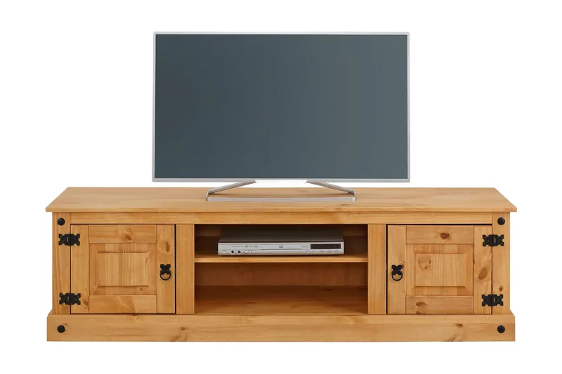 Ayala lattialla seisova tv-taso 160 cm säilytystilalla mäntyä, Ruskea