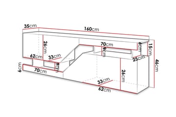 Ceelias lattialla seisova tv-taso säilytyksellä 160 cm maalattua puuta - Valkoinen|Beige - Huonekalut - TV- & Mediakalusteet - Tv taso & Mediataso