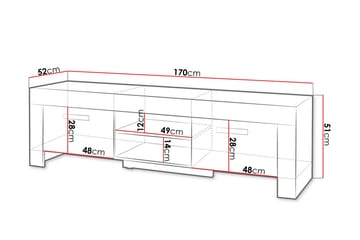 Cezar lattiaseisova tv-taso 170 cm säilytyksellä tammi - Beige - Huonekalut - TV- & Mediakalusteet - Tv taso & Mediataso