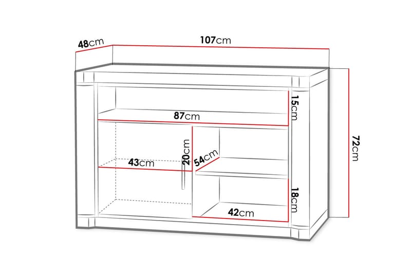 Dallas TV-taso 107x48x72 cm - Huonekalut - TV- & Mediakalusteet - Tv taso & Mediataso