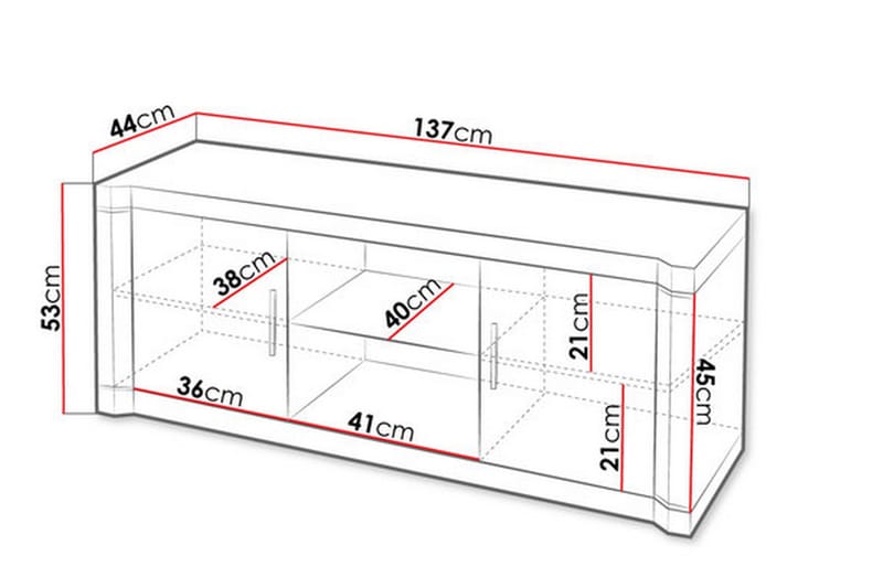 Dallas TV-taso 137x44x53 cm - Huonekalut - TV- & Mediakalusteet - Tv taso & Mediataso