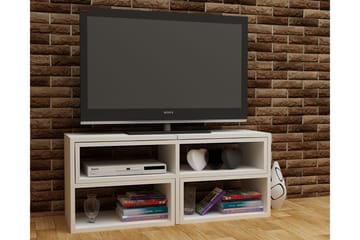 Decorotika lattialla seisova jatkettava tv-taso 136 cm säilytystilalla maalattua puuta - Valkoinen - Huonekalut - TV- & Mediakalusteet - Tv taso & Mediataso