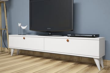 Gersby lattiaseisova tv-taso 160 cm säilytyksellä, maalattu puu - Valkoinen - Huonekalut - TV- & Mediakalusteet - Tv taso & Mediataso