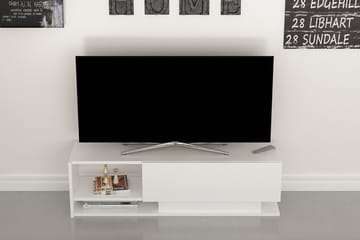Hejde lattiaseisova tv-taso 120 cm säilytystilalla maalattu puu - Valkoinen - Huonekalut - TV- & Mediakalusteet - Tv taso & Mediataso