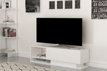Hejde lattiaseisova tv-taso 120 cm säilytystilalla maalattu puu - Valkoinen - Huonekalut - TV- & Mediakalusteet - Tv taso & Mediataso