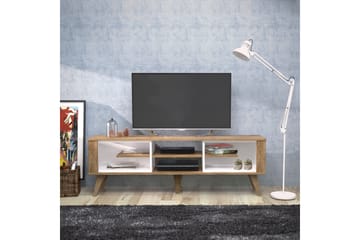 Hejde lattiaseisova tv-taso 160 cm säilytyksellä tummasta puusta - Pähkinänruskea - Huonekalut - TV- & Mediakalusteet - Tv taso & Mediataso