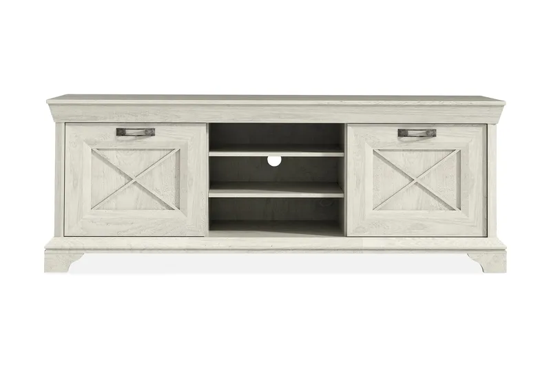 Hurlston lattialla seisova tv-taso 147 cm säilytystilalla maalattua puuta, Valkoinen