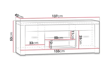 Indianapolis TV-taso 137x42x53 cm - Huonekalut - TV- & Mediakalusteet - Tv taso & Mediataso