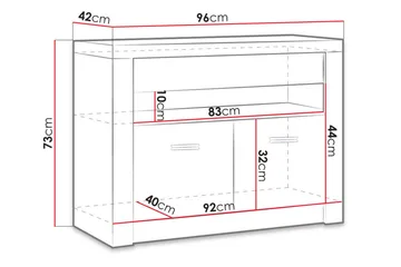 Indianapolis TV-taso 96x42x73 cm - Huonekalut - TV- & Mediakalusteet - Tv taso & Mediataso